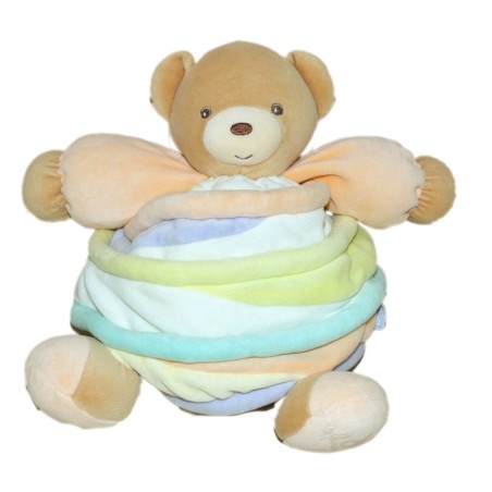 KALOO - Doudou OURS Boule rose orange pastel Candy Candies - Gd modèle 20 cm (11308)