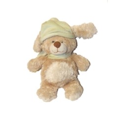 Doudou peluche chien beige bonnet vert Maxita 25 cm (27459)