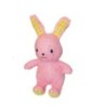 Doudou Lapin rose jaune Tomy assis 30 cm (27023)
