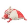 Peluche doudou Coussin Lapin rose blanc grelot Playkids  (18365)