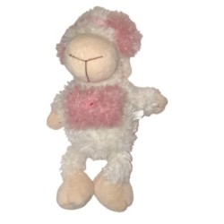 Peluche Mouton blanc rose Sac 35 cm Toys Compagny (24287)