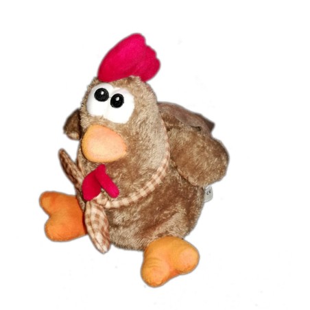 Peluche doudou Poule marron Fizzy 30 cm (20803)