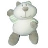Peluche Doudou CHAT blanc gris Vert Luminescent - LUMINOU - Brille dans le noir - 30 cm (6225)