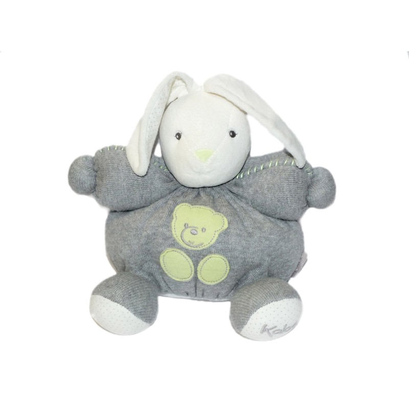 Doudou Lapin gris Ours vert Zen Kaloo 22 cm (27232)