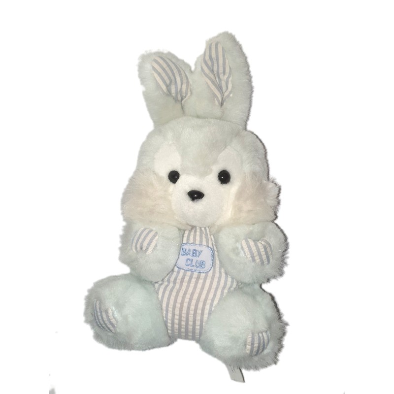 Peluche Lapin bleu blanc La Compagnie des Oliviers 28 cm (25902)