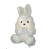 Peluche Lapin bleu blanc La Compagnie des Oliviers 28 cm (25902)
