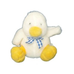 Doudou Peluche CANARD blanc Noeud Vichy - NOUKIE'S Noukies Amtoys (5545)