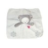 Doudou plat Ours gris blanc coeur Obaibi (26635)