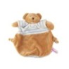 Doudou plat ours marron bleu blanc rayures POMMETTE (25863)