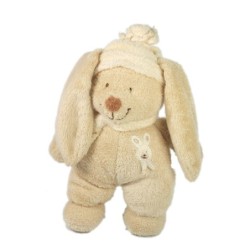 Doudou Lapin bege Echarpe Tête Lapin Nicotoy The Baby collection Grelot 20 cm (17998)
