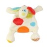 Babysun Doudou plat chien blanc ronds rouge bleu vert (25851)