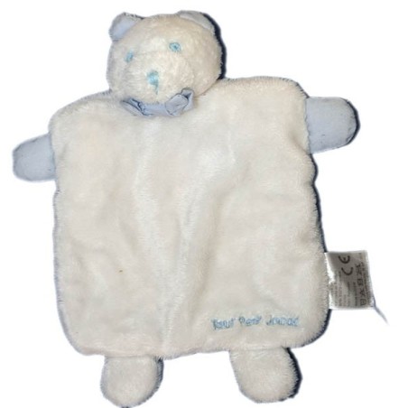 Doudou plat Ours blanc bleu - Tout Petit JACADI (15007)
