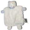 Doudou plat Ours blanc bleu - Tout Petit JACADI (15007)