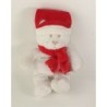 Doudou ours blanc rouge Bonnet Echarpe rouge Kimbaloo 20 cm Noel (24853)