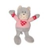 Peluche doudou Chat gris rose rouge coeur Ajena 20 cm (24007)