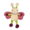 Doudou Papillon rose blanc vert Nounours Grelot 26 cm (25159)