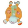 Doudou plat Chat orange bleu vert Ajena Nounours (23945)