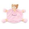 NOUNOURS Doudou plat ours rose jaune (25814)