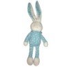 DouDou peluche LAPIN bleu bébé Laboratoires KLORANE 38 cm Tissu étoiles (7607)