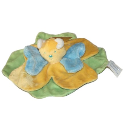 Doudou Papillon fleur orange vert bleu Kimbaloo (26599)