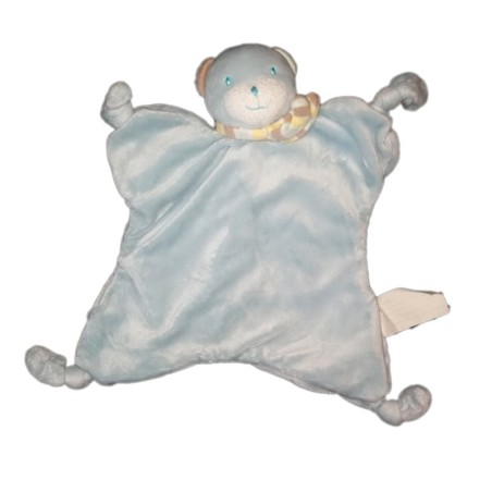 Doudou plat ours bleu Echarpe Kimbaloo (23620)