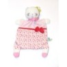 Doudou plat chat rose noeud oiseau Mots d'Enfants (27991)