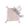 Doudou plat licorne rose gris étoiles Mots d'Enfants (28206)