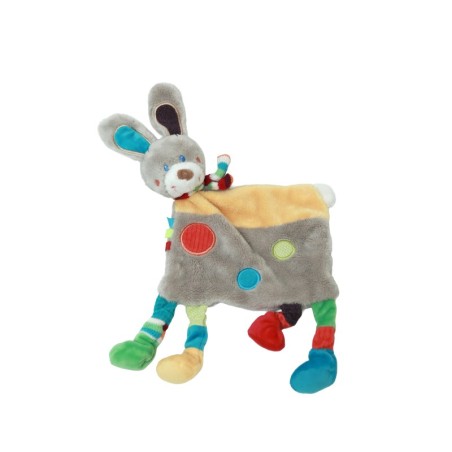 Doudou plat Vache Girafe bleue Mots d'Enfants 579/9961 (28547)