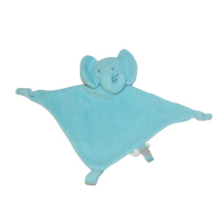 Doudou plat Elephant bleu Premaman triangle (27051)