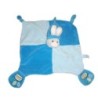 Doudou plat LAPIN bleu Bonnet - GIPSY - 2 noeuds  (9600)