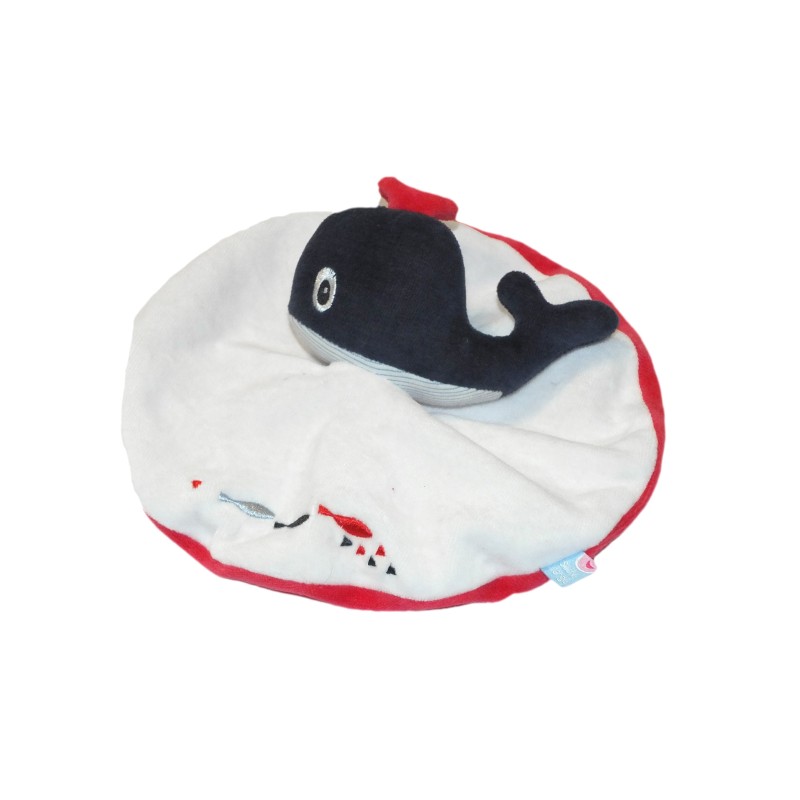 Sucre d'Orge - Doudou Baleine blanc bleu rouge (27866)