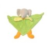 Doudou plat éléphant vert orange jaune Nounours (28028)