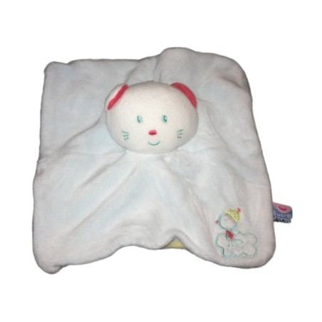 Doudou plat Chat Souris Bleu Oiseau Nuage Sucre D Orge (23621)