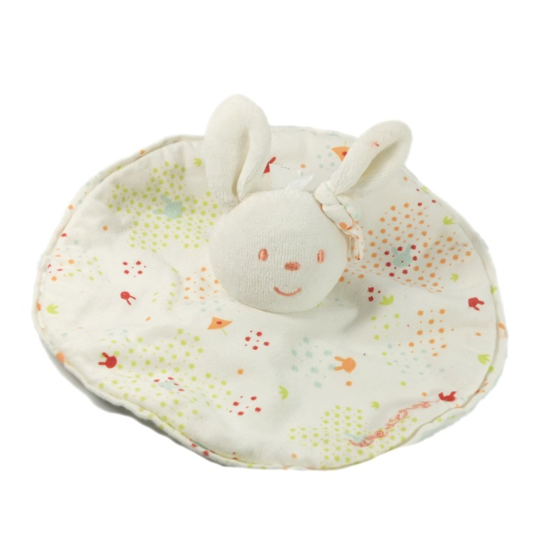 Doudou plat rond Lapin blanc SUCRE D'ORGE (18236)
