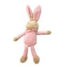 Doudou peluche LAPIN rose bébé Laboratoires KLORANE 38 cm Col vichy (9867)