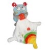 Doudou COCCINELLE bleue POMMETTE Mouchoir blanc rouge pois arc en ciel (7444)