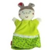 Doudou Marionnette Lapin vert Babysun Grelot (17381)