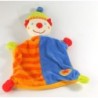 Doudou plat clown orange bleu étoile Baby Sun Babysun  (23704)