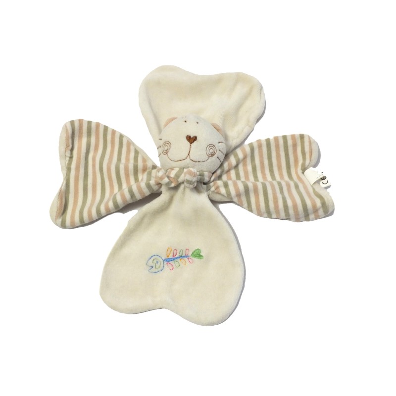 Doudou Chat Trèfle beige poisson CP International (28035)