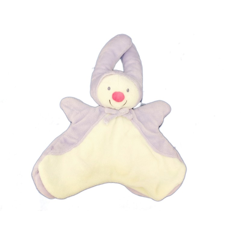 Doudou Lutin Lapin blanc mauve Marionnette KIABI Avda Q7861 (7562)