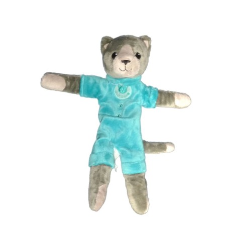 Doudou Chat bleu gris Animadoo - ANIMA - H 30 cm (13559)