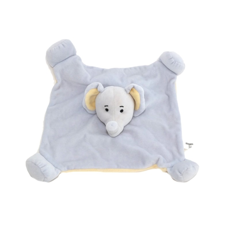 Doudou plat Elephant bleu jaune Althans Club (6327)
