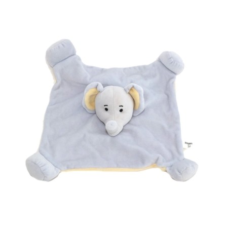 Doudou plat Elephant bleu jaune Althans Club (6327)