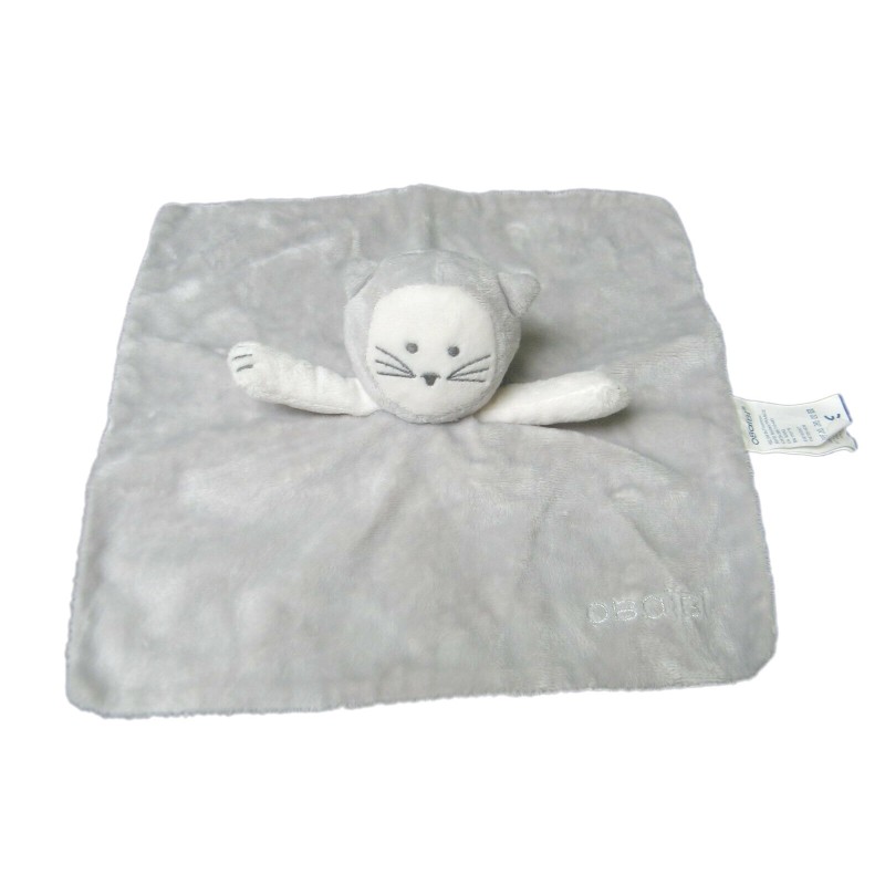 Doudou plat chat gris Obaibi (22002)