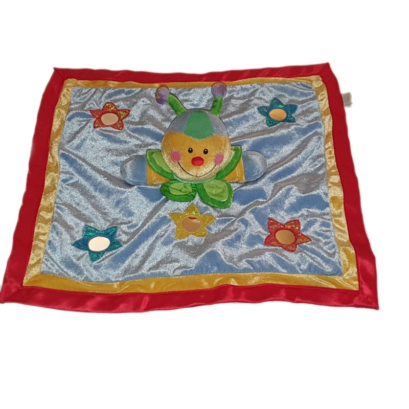 Doudou activite plat bleu Papillon vert rouge jaune Grelot miroirs GUND  (24984)