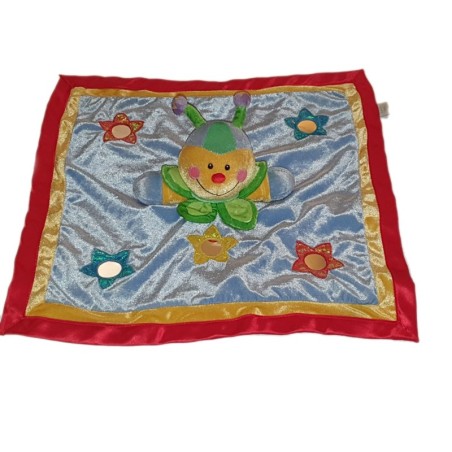 Doudou activite plat bleu Papillon vert rouge jaune Grelot miroirs GUND  (24984)