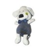 Doudou chien blanc Orchestra Rayures Noeud Papillon 30 cm (27085)