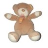 Doudou Peluche Ours beige Echarpe Milette Baby Care Grelot assis 16 cm (26047)