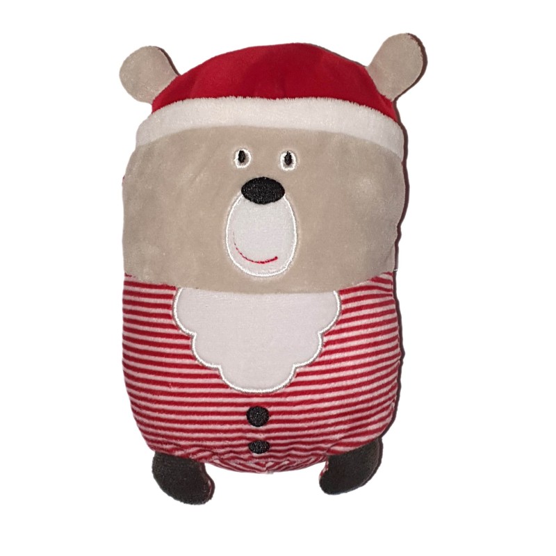 Ancienne peluche Ours bonnet rayures Noel Orchestra Premaman 18 cm (24758)