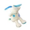 Doudou peluche Ane blanc bleu Babysun 20 cm Grelot cm (23000)